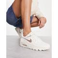 Nike Air Max 90 trainers in sail and pink oxford-White