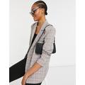 Urban Threads oversized double breasted blazer in heritage check-Multi