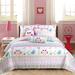 7pc Queen Home Sweet Pink Owl Print Girl Quilt Set Pink