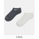 Nike Training unisex cushioned 2 pack of ankle socks in grey and stone-Multi