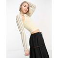 Weekday Aria knitted bolero in beige-Neutral