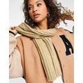 Boardmans cable knit ribbed scarf in camel-Neutral