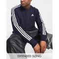 adidas Sportswear essentials 3 stripes sweatshirt in navy-Blue