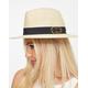 Aldo straw hat with black trim and gold buckle detailing in natural-Neutral