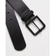 ASOS DESIGN smart leather belt in black with matte black buckle