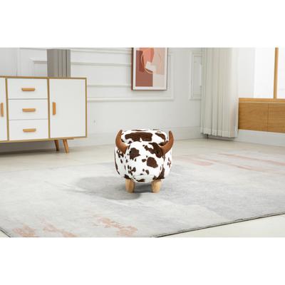 Animal Cow Storage Upholstered Kids Ottoman