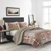 3pc Full/Queen Plaid Quilt Set Brown Red
