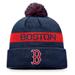 Men's Fanatics Branded Navy/Red Boston Red Sox League Logo Cuffed Knit Hat with Pom