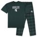Men's Profile Green Michigan State Spartans Big & Tall 2-Pack T-Shirt Flannel Pants Set