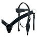 18BH HILASON Western Horse Headstall Breast Collar Set Tack Genuine American Leather Basket Weave Black