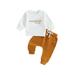 Toddler Baby Baby 2 Piece Halloween Outfits Letter Print Long Sleeve Sweatshirt Pants Set