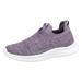 nsendm Female Shoes Adult Wide Taupe Sandals Solid Colour Flyweaving Mesh Breathable Soft Bottom Lightweight Large Size Women Casual Tennis Shoes Purple 9