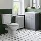 Traditional Cloakroom Suite Close Coupled Toilet wc Grey Vanity Unit Bathroom - Grey