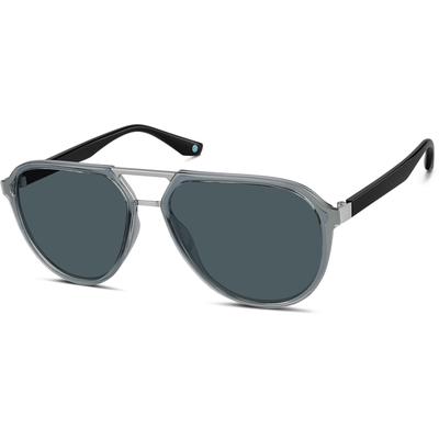 Zenni Aviator Rx Sunglasses Blue Mixed Full Rim Frame