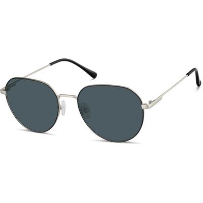 Zenni Aviator Rx Sunglasses Black Stainless Steel Full Rim Frame