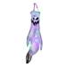 LYU Halloween Ghost Windsock Glowing Folding Spooky Creepy Large Festival Decoration Polyester Ghost Festival House Hanging White Ghost Face Pendant for Outdoor