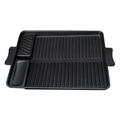 1pc Non-stick Barbecue Plate Pizza Tray Outdoor Rectangular Bakeware BBQ Tool