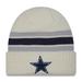 Men's New Era Cream Dallas Cowboys Team Stripe Cuffed Knit Hat