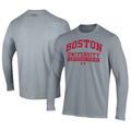Men's Under Armour Gray Boston University Lightweight Rowing Performance Long Sleeve T-Shirt