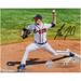 Max Fried Atlanta Braves Autographed 8" x 10" White Jersey Pitching Horizontal Photograph