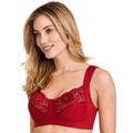 Miss Mary of Sweden Womens 2105 Lovely Lace Wireless Full Cup Bra - Red - Size 36B