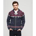 Superdry Men's Zip Through Knit Cardigan Blue / Navy Multi - Size: Xxl