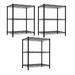 Home Basics Metal 3 Tier Wire Shelf Black (3 Pack)