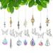 AZZAKVG Fall Hanging 7 Pieces Beads Window Tree Hanging Wall Butterflies Sun-Catcher Ornament Pendant Chandelier Crystals For Garden Colorful Wedding Car Crystal Home Decor Colored Ball Pendant