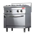 Contender Heavy Duty 4 Burner LPG or Gas Range Cooker With Electric Oven Stainless Steel Silver