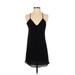 Alice + Olivia Casual Dress - Shift Plunge Sleeveless: Black Solid Dresses - Women's Size 0