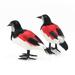 Kripyery 7inch Artificial Foam Birds Feather Birds for Christmas Tree Garden Craft Ornaments Decoration Embellishing (Black+Red 2pcs)