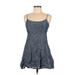 Stone Cold Fox Casual Dress - Mini Scoop Neck Sleeveless: Blue Dresses - Women's Size Medium