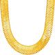 LIFETIME JEWELRY 11mm Flexible Herringbone Chain Necklace 24k Real Gold Plated gold