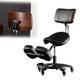 TUJOBA Saddle Chair Ergonomic Saddle Posture Chair Adjustable Height, Angled Kneeling Seat with Backrest & Footrest, Massage/Spa/Dental Clinic Rolling Stool