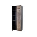 House & Homestyle Industrial Design Black/Brown 1 Door Bedroom Storage Wardrobe