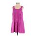 Lauren by Ralph Lauren Casual Dress - A-Line Scoop Neck Sleeveless: Purple Print Dresses - Women's Size 4 Petite