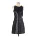 Milly Cocktail Dress - A-Line Crew Neck Sleeveless: Black Solid Dresses - Women's Size 2