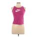 Nike Active Tank Top: Pink Graphic Activewear - Women's Size Large