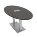 Skutchi Designs, Inc. 6x4 Powered Oval Shaped Conference Table w/ Power & Data Wood/Metal in Black | 46 H x 71.5 W x 45 D in | Wayfair