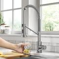 KRAUS Bolden 2-in-1 Commercial Style Pull-Down Single Handle Water Filter Kitchen Faucet w/ Purita 2-Stage Under-Sink Filtration System | Wayfair