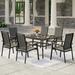 Lark Manor™ Alyah 6 - Person Rectangular 60" Long Aluminum Outdoor Dining Set Metal in Gray | 60 W x 37.8 D in | Wayfair