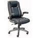 Black Flip Up Arm Executive Chair with Adjustable Lumbar