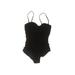 J.Crew One Piece Swimsuit: Black Solid Swimwear - Women's Size 8