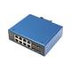 DIGITUS industrieller 12 Port Gigabit Ethernet PoE Netzwerk-Switch - 8X RJ45 + 4X SFP-Uplink - 30W PoE-Budget je RJ45 Port - IP40 Schutzart - Hutschienenmontage - 10/100/1000 Mbps - Plug & Play