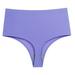 HUPOM Period Underwear For Women Silk Underwear For Women High waist Elastic Waist Solid Thong Purple 2XL