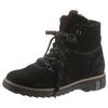 Winterboots WALDLÄUFER "HITOMI", Damen, Gr. 7 (40,5), schwarz, Nubukleder, sportlich, Schuhe, Outdoorboots, Schnürboots mit Lammfellfutter, H-Weite
