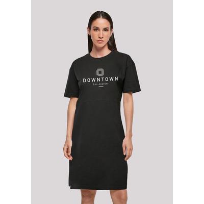 Shirtkleid F4NT4STIC "Downtown LA", Damen, Gr. XS, schwarz, Obermaterial: 100% Baumwolle, casual, oversize, Rundhals, Kurzarm ohne Bündchen, Kleider, Print Image