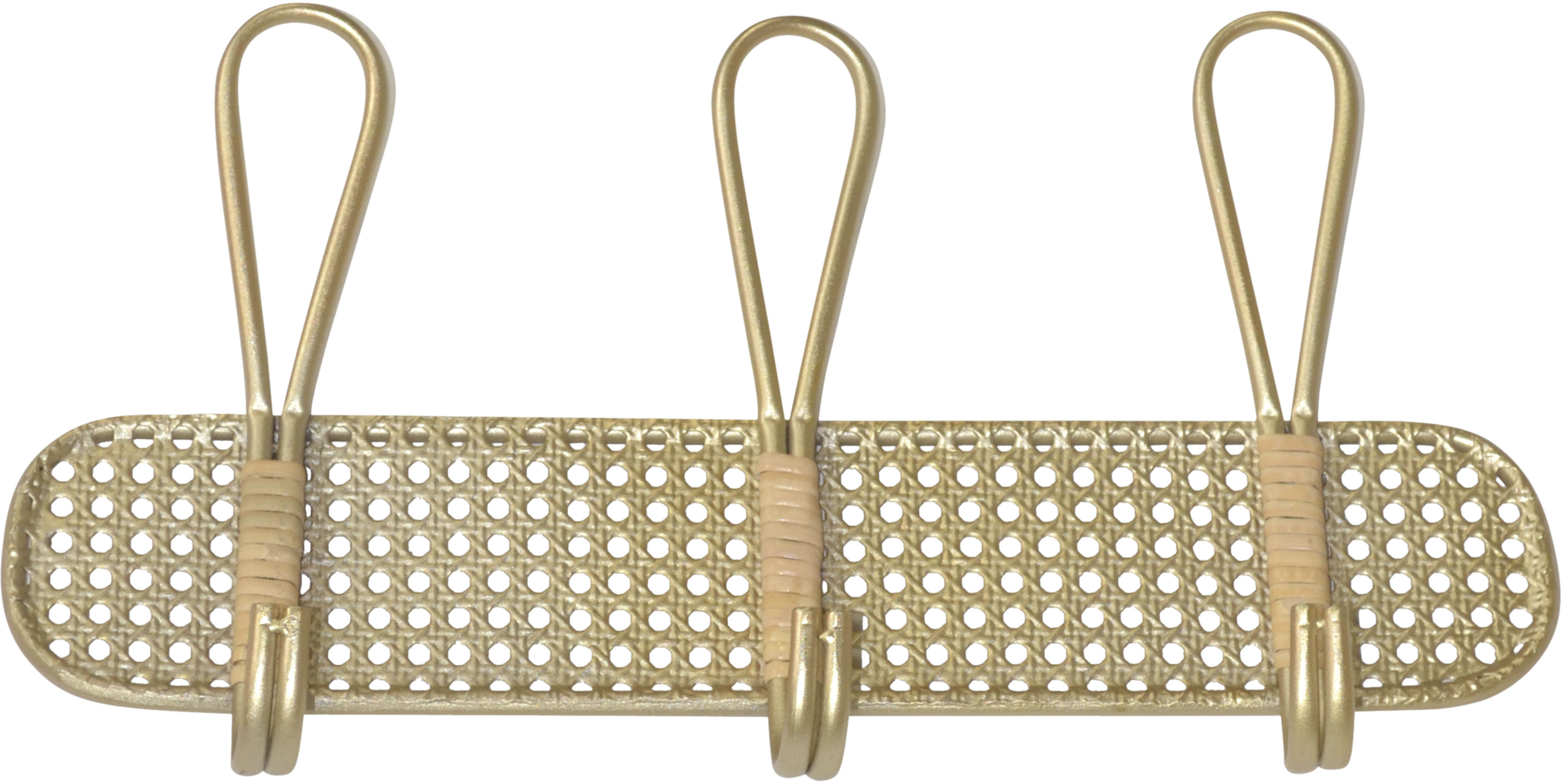 Hakenleiste, gold (goldfarben), B:48cm H:26cm T:7cm, Metall, HOFMANN LIVING AND MORE, Hakenleisten