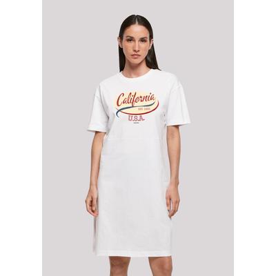 Shirtkleid F4NT4STIC "California", Damen, Gr. L, weiß, Obermaterial: 100% Baumwolle, casual, oversize, Rundhals, Kurzarm ohne Bündchen, Kleider, Print Image