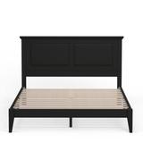 Traditional Solid Oak Wooden Platform Bed Frame with Headboard